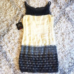 NWT Behnaz Sarafpour Black White Gray lace dress